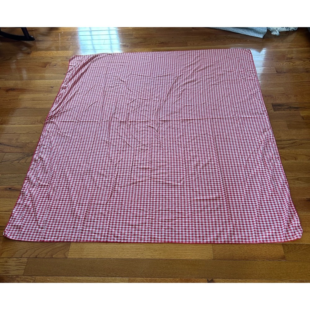Vintage Red Gingham Check Tablecloth Picnic Blanket Farmhouse Decor 30x20